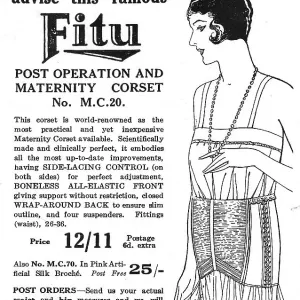 Illustration of Fitu maternity and post-operation corset Date: 1929 Illustration of Fitu maternity and post-operation corset Date: 1929