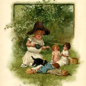 Illustration, A Garden Party - Dolls Tea Party