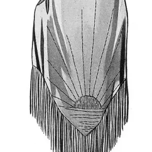 Illustration of a shawl with Singer machine embroidery Date: 1920s Illustration of a shawl with Singer machine embroidery Date: 1920s