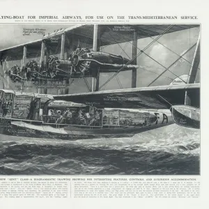 Imperial Airways Poster, seaplane Scipio