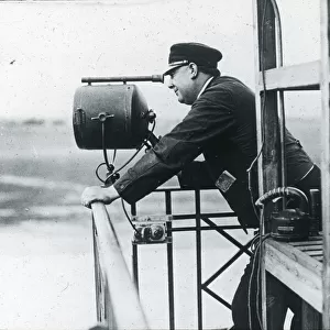 Imperial Airways Traffic Controller on balcony at Croydon