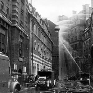 Incendiary bomb attack on Great Scotland Yard, WW2