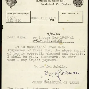 INCOME TAX 1940 / 1