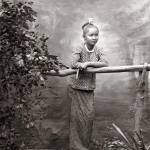 India Burma - girl from Moulmein Myanmar