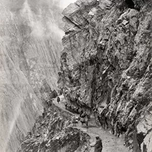 India Pakistan - narrow path in the Khyber Pass region