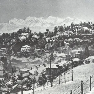 India - A winter morning view over the town, Darjeeling