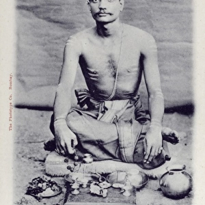 Indian Brahmin at prayer