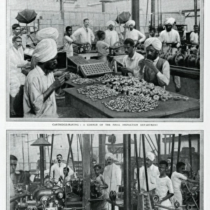 Indian factory workers making munitions, 1915