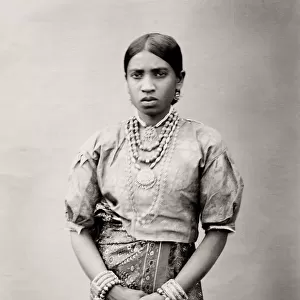 Indian girl with jewellery, necklaces and bangles, India