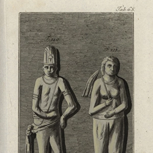 Indian man and woman from a monument
