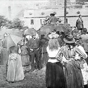 Indian Medicine Man at a travelling fair, Victorian period
