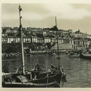 Inner Harbour, Brixham, Paignton, Torbay, Devon, England. Date: 1950s
