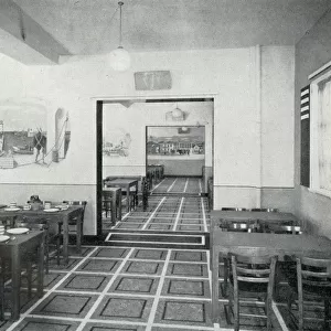 Interior of a British Restaurant, one of a number of communal restaurants during the
