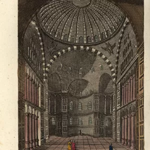 Interior of the Byzantine church Hagia Sophia, Istanbul