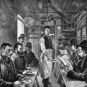 An interior of a London cabmens shelter, 1890