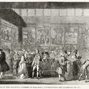 Interior of the old Royal Academy in Pall Mall, representing the exhibition of 1771