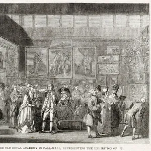 Interior of the old Royal Academy in Pall Mall, representing the exhibition of 1771