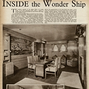 Interior on the Queen Mary Ocean Liner