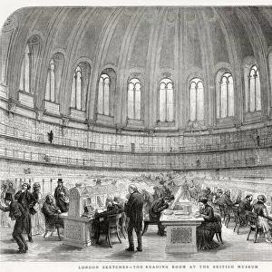 Interior of the Reading Room, British Museum, London. Date: 1875