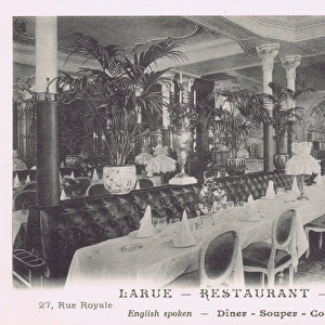An interior view of the Larue restaurant, Paris, 1920s