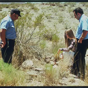 Investigating UFO landing, Socorro, New Mexico
