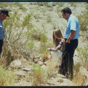 Investigating UFO landing, Socorro, New Mexico