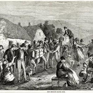Irish emigrants leaving home 1870