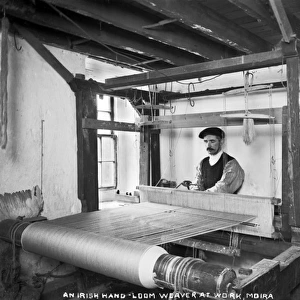 An Irish Hand-Loom Weaver at Work, Moira