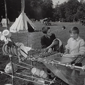 Irish Scouts washing up on camp