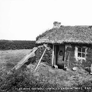An Irish Sod Built Cabin, Co Antrim