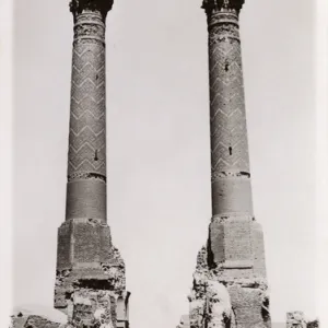 Isfahan, Iran - Two old minarets