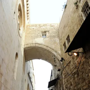 Israel. Jerusalem. Via Dolorosa with the Arch of Ecce Homo