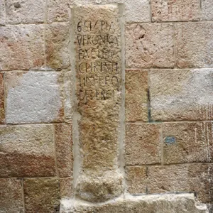 Israel. Jerusalem. Via Dolorosa. Inscription that marks the