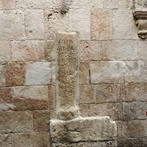 Israel. Jerusalem. Via Dolorosa. Inscription that marks the