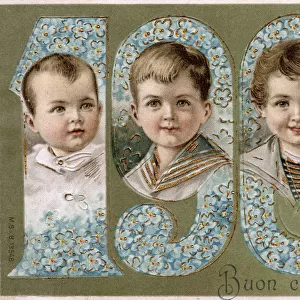 Italian Happy New Year card - celebrating arrival into 1906