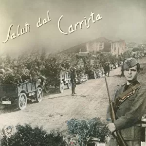 Italian Propaganda postcard - Invasion of Albania