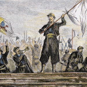 Italian Unification (1859-1924). Pontifical troops ask Parli
