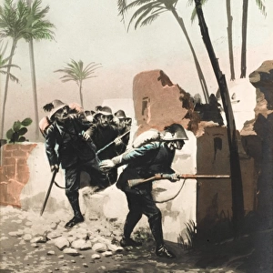 Italo-Turkish War (1911-12) - Italian troops search an Oasis