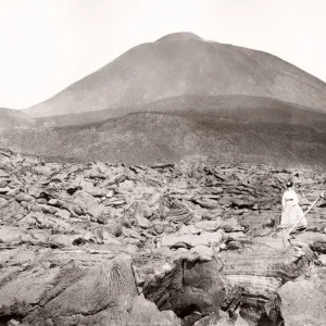 Italy - lava on Mount Vesuvius, volcano, Naples