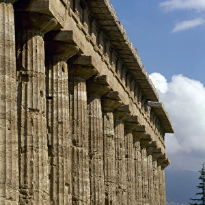 Italy. Paestum. Doric temple of Hera from about 450 BC