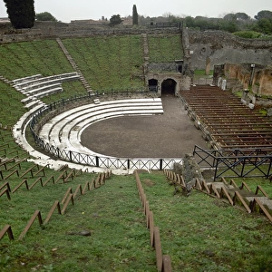 Italy. Pompeii. The Great Theatre. 2nd AD. Panoramic
