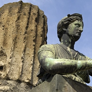 ITALY. Pompeii. Temple of Apollo. Statue of Diana