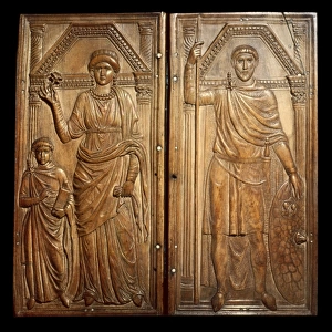 The ivory diptych of Stilicho (right) with his