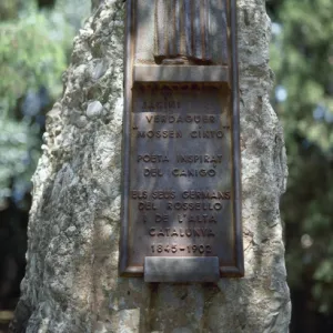 Jacint Verdaguer (1845-1902). Catalan poet. Monument. Perpin