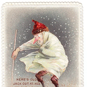 Jack Frost on a Christmas and New Year card