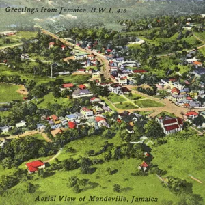 Jamaica, West Indies - The Town of Mandeville - Aerial View