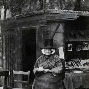 Jane Jones in Welsh Costume at her Bookstall, Betws-y-Coed