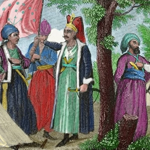 Janissaries. Elite infantry units that formed the Ottoman Su