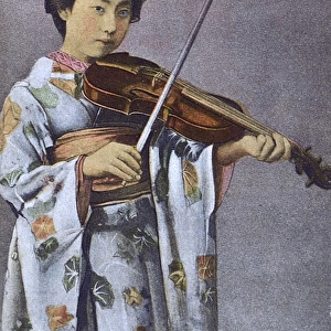 Japan - Geisha Girl playing the Violin