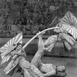Japanese acrobats at the circus, Olympia, London